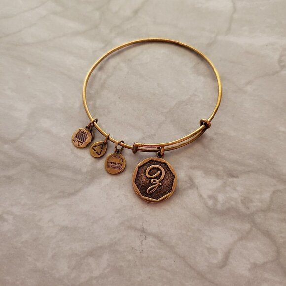Alex and Ani Jewelry - ✨ Alex and Ani Gold Z Initial Charm Expandable Adjustable Bangle Bracelet ✨